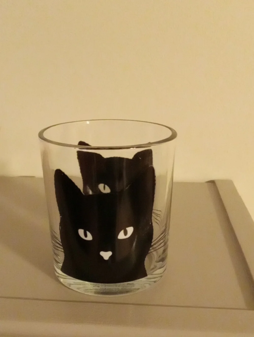 Black Cat Glass Tumbler - Playful Feline Drinkware